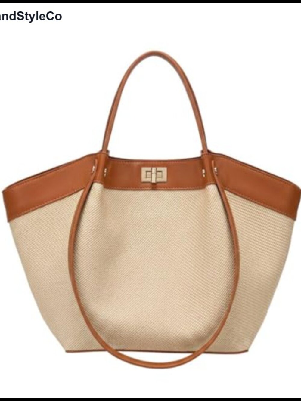 Canvas & Faux Leather Winged Tote Satchel Shoulder Bag Work Purse